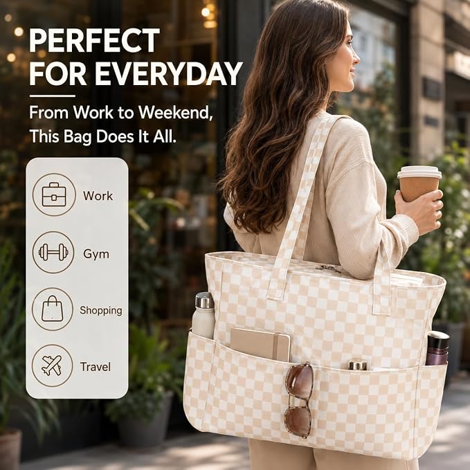 LEDAOU Beach Bag Waterproof Sandproof Women Beach Tote Pool Bag with Zipper for Swim Gym Grocery Travel with Wet Pocket | Sandproof - Image 5