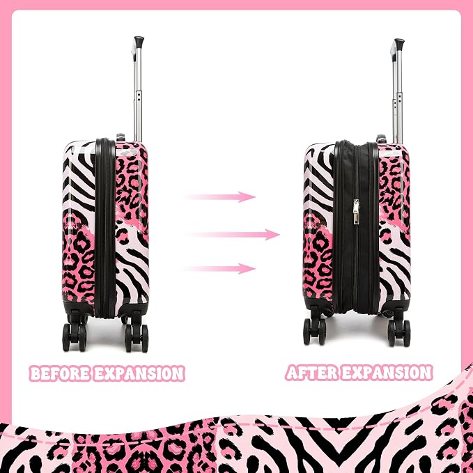 Kid's Luggage Sets Suitcases with Wheels for Girls Women 5 Piece Hardshell Toddler Suitcase Set with Neck Pillow Airplane 16'' Carry on Travel Luggage - Image 8