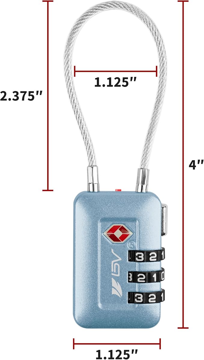 TSA Accepted Luggage Travel Lock, Set-Your-Own Combination Lock for School Gym Locker, Luggage Suitcase Baggage Locks, Filing Cabinets, Toolbox, Case (Arctic Blue, 4 Pack) - Image 6