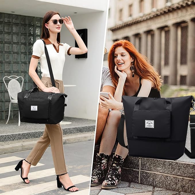 Travel Duffel Tote Bag,Travel Weekender Overnight Bags Women Carry On Bag Totes for Airplanes,Sports Gym Duffle with Trolley Sleeve - Image 6