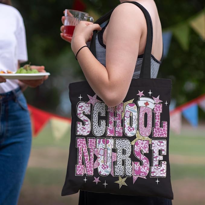 Nurse Canvas Tote Bag, Nurse Appreciation Gifts, Nursing School Gift Reusable Shopping Grocery Bags - Image 2