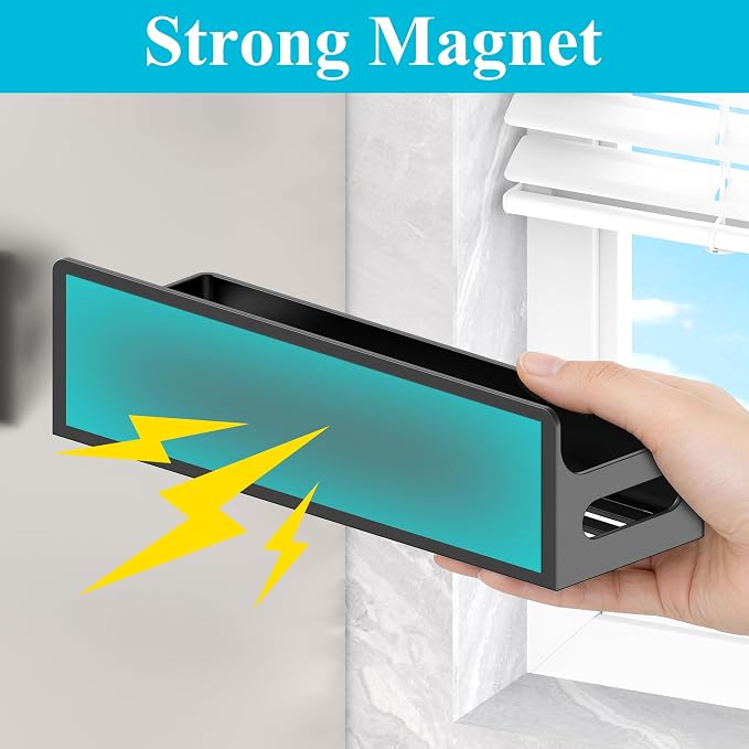 HuggieGems Magnetic Water Bottle Holder for Fridge Black, 4 Pack | Tumbler Organizer with Hooks, Cup Holder Organizer Storage, Refrigerator Shelf for Stanley, Owala - Image 5