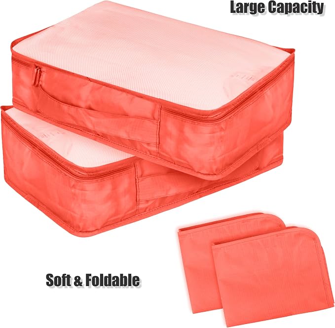 Packing Cubes Set, 2 Pcs Packing Organizers Set for Suitcases (Watermelon red) - Image 2