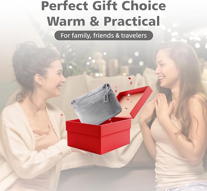 Packable Travel Throw Blanket, Light Grey | Soft lightweight wearable travel accessory with carry pouch, airplane blanket, road trips, office naps,outdoor camping - Image 9