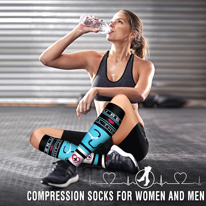 6 Pack Copper Compression Socks for Women and Men Circulation-Best Support for Medical,Running,Nursing,Athletic - Image 2