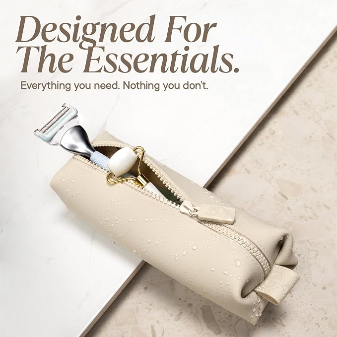 TOOLETRIES The Koby Dopp Kit Toiletry Bag – Mini 8.5" x 2.75" x 2", Sand | Compact silicone leak-resistant travel toiletry bag with a heavy-duty zipper that's easy to clean. - Image 7