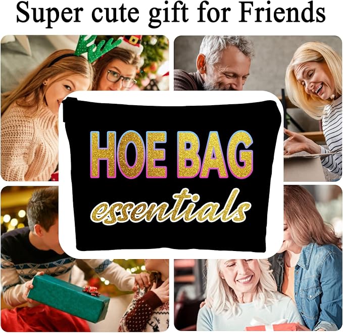 ZUYUROU Funny Gifts for Women, Friends, Hostess Gift Ideas Cool Gifts for Women Girls Birthday Gift Ideas Gag gifts Girls Weekend Overnight Fun Makeup Travel Bag Cosmetic Bag - Golden - Image 3