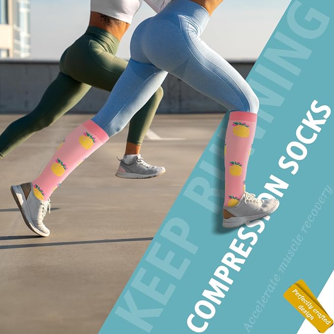Compression Socks for Women & Men 6 Pairs | 20-30 mmHg Breathable & Moisture-Wicking Comfortable & Skin-Friendly Knee High Support Socks for Nurse, Travel, Pregnancy - Image 7
