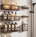 Veken Shower Caddy 6-Pack, No Drilling & Rustproof, Waterproof Adhesive Shelves Rack with Soap Holder, Large Capacity Bathroom Organizers and Storage, Wall-Mounted Kitchen & Home Decor by Veken
