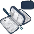 FYY Electronic Organizer, Travel Tech Pouch Bag, Large, Navy | Wrist Strap, Waterproof, Double Layers Portable Electronics Travel Carrying Case for Cord, Charger, Daily Business Trips Use by FYY