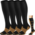 ACTINPUT Copper Compression Socks Men & Women 4 Pairs,Best Support for Nurses,Running,FLying,Athletic by ACTINPUT