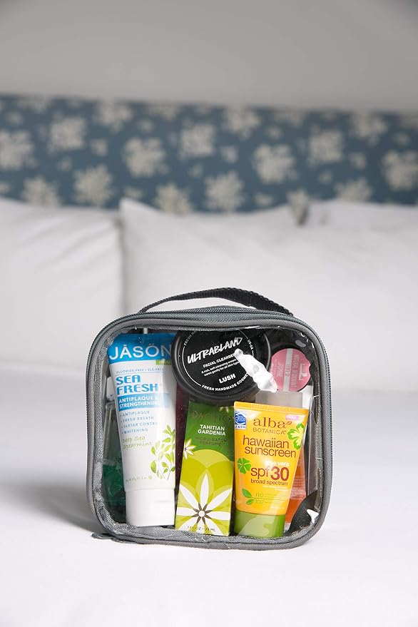 Clear TSA Approved 3-1-1 Travel Toiletry Bag for Carry On/Quart Size Transparent Liquids Pouch for Airport Security/Reusable See Through Vinyl & PVC Plastic Organizer Men Women (Gray) - Image 9