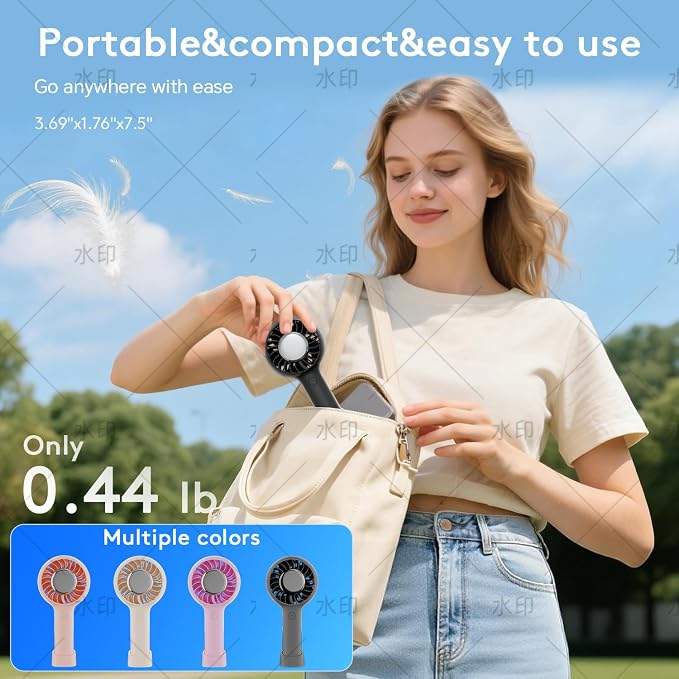 ZOZOO Portable Fan, USB Rechargeable 5 Speed Handheld Fan,LED Display &High Power Motor Table Fan, 2 IN 1 Quiet Strong personal fans for Travel,Camping,Beach Concert (Black) - Image 6