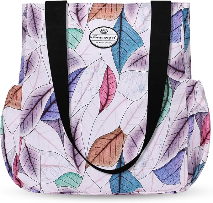 HUA ANGEL Floral Tote Bag - Casual Shoulder Bag Daily Tote Bag with Zipper Gym Travel Shopping Work Handbag for Women - Image 8