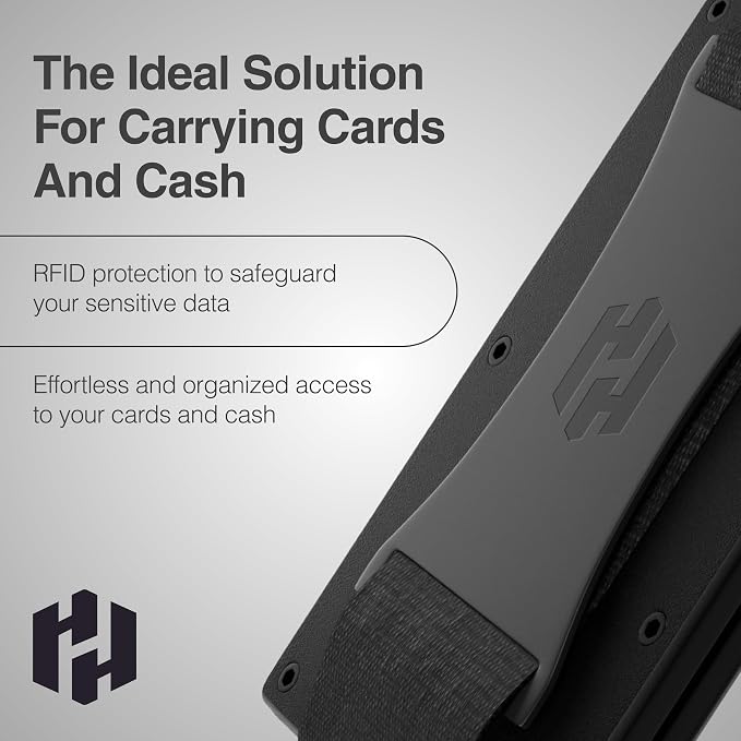 Wallet for Men - Slim RFID Blocking Metal Wallet with Cash Strap, Minimalist Front Pocket Credit Card Holder, Small Mens Wallet - Image 6