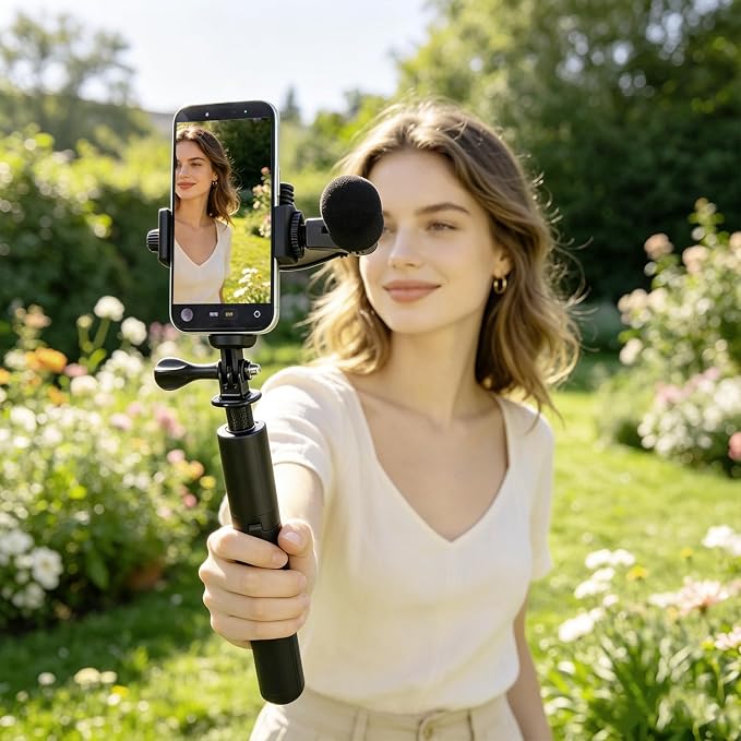 Suptig Phone Holder for Tripod, Action Camera Tripod Mount Adapter Compatible for iPhone, Gopro, DJI Action, Insta 360, Akaso, Mic, LED Light Photography Accessories - Image 9