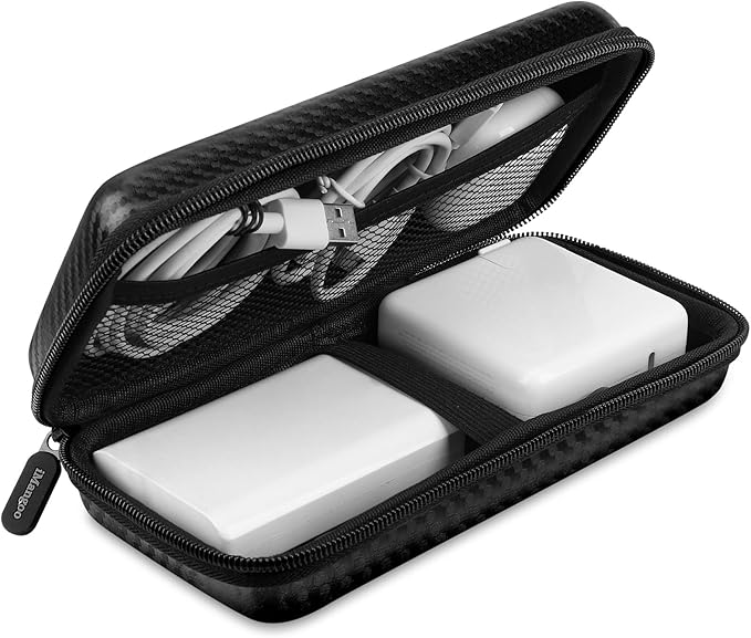 iMangoo Travel Essential Electronics Organizer Charger Case Carrying Pouch | 8.5x4.5x2" Power Bank Tech Accessories Protective Storage Shockproof Portable Purse Men Women School Office Trips Must Have by iMangoo