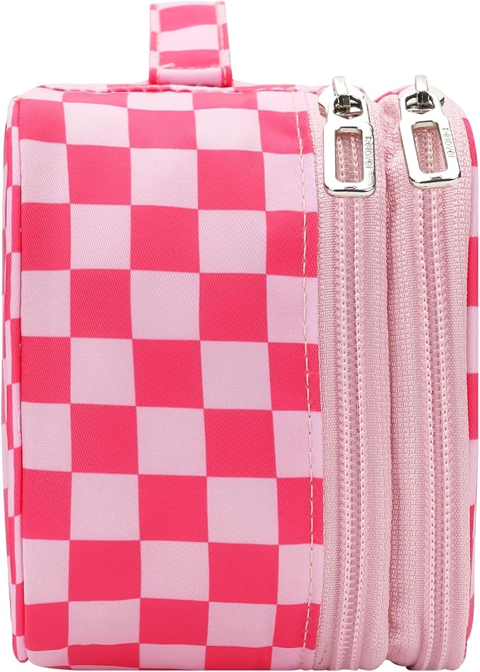 Relavel Small Makeup Bag, Cute Travel Cosmetic Bag, Rose Red | Dual-Layer Make Up Bags, Portable Toiletry Storage for Girls, Waterproof Makeup Organizer for Gym, Camping, Trip, Daily Use - Image 9