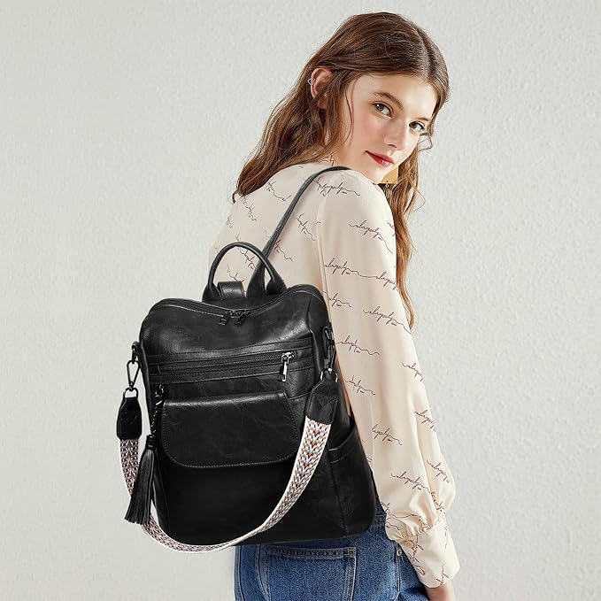 GAEKEAO Backpack Purse for Women PU Leather Anti-theft Backpack Ladies Convertible Large Travel Designer Fashion Shoulder Bag - Image 2