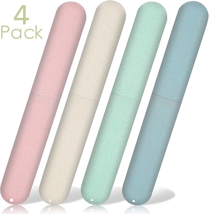 4 Pack Travel Toothbrush Case, Portable Breathable Toothbrush Holder Cases | Toothbrush cases for traveling toothbrush cover organizer container for Home, Travel, Business, Camping, School - Image 2