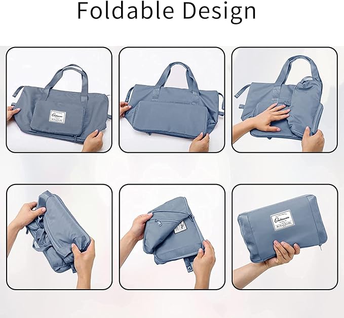 Large Capacity Foldable Travel Bag | Expandable Portable Carry on Bag Dry&Wet Separation Sports Duffel Bag - Image 5