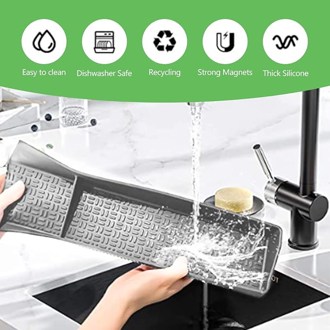 Stove Top Shelf 30 Inch - Silicone Material Magnetic Shelf for Stove -Grey | 3 Functional Partitions,Heat Resistant Kitchen Spice Rack Organizer - Image 7