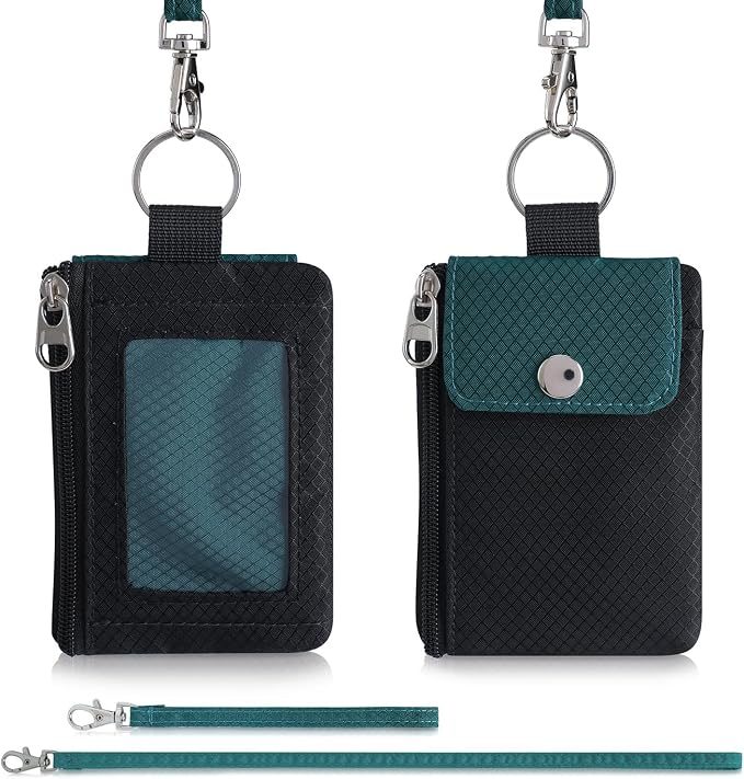 Artpaxy Minimalist Wallet For Mens Womens, Keychain RFID Blocking Zipper Small Wallet with ID Window 2 Lanyards,Water Resistant Travel Cash Card Coin Case Boys Girls - Image 7