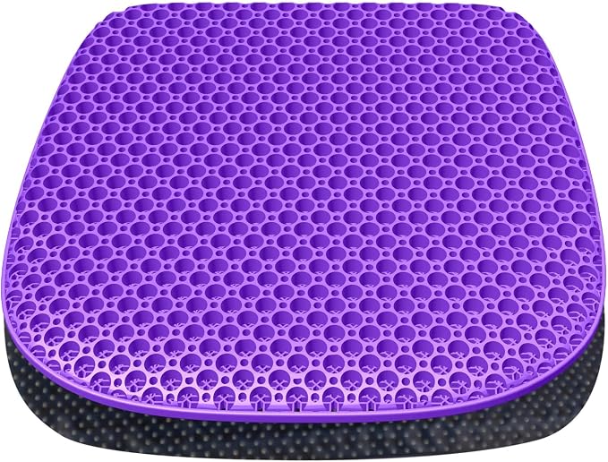 Gel Seat Cushion for Long Sitting Seat Pad For Car Office Chair Wheelchair | Cool & Breathable & Comfortable,Purple Gel Seat Cushion For Car,Chair,Car Seat Cushion Gel Seat Pad For Hip Pain by TONINT