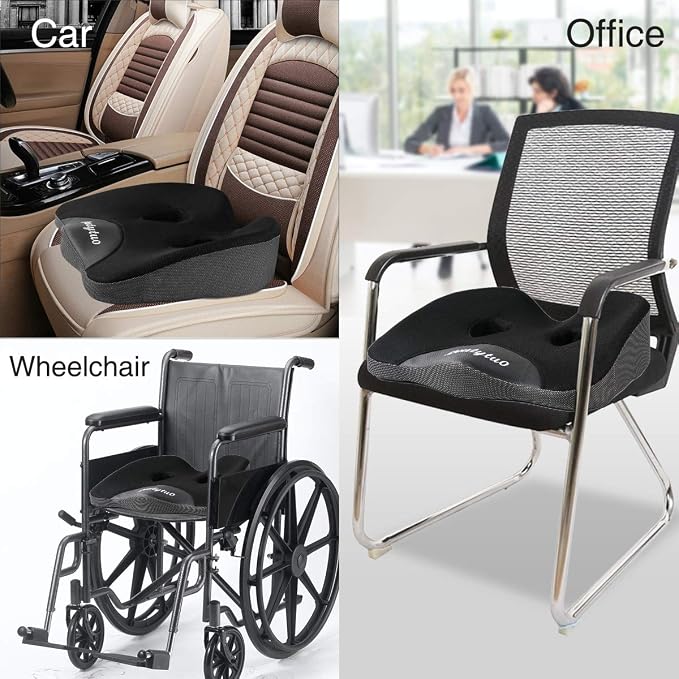LOUTYTUO Seat Cushion Pillow,100% Memory Foam and Washable Cover,for Office Chair,Car Seat and Wheelchair, Soft Support Seat Cushion - Image 6