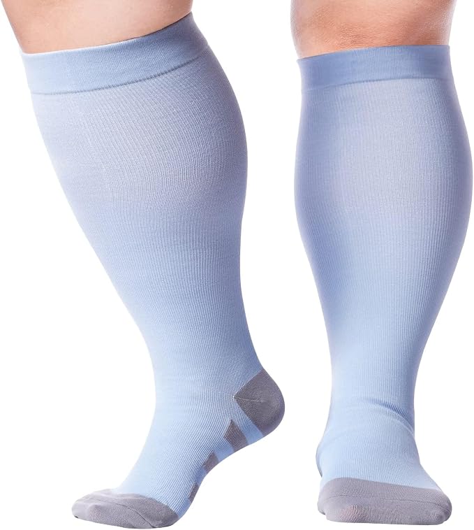 Abodhu Plus Size Compression Socks for Women& Men 15-20mmHg Wide Calf Knee High Socks by Abodhu