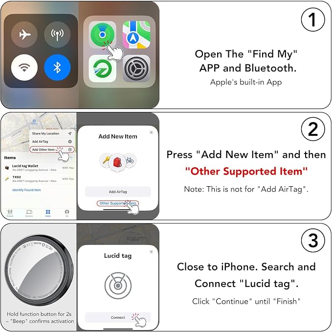 Air Tracker Tag-1 Pack (iOS Only), Smart Key Finder for Bag, Luggage | [MFi Certified] Wireless Bluetooth Tracker Tag for Apple Find My, Replaceable Battery, 100dB Sound, IP67 Waterproof - Image 9