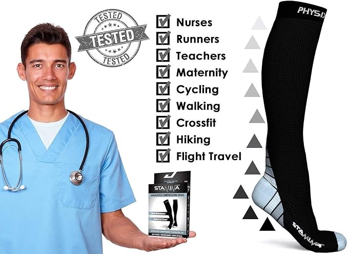 Physix Gear Compression Socks 20-30 mmHg - Men & Women - Running, Nurses, Shin Splints, Flight, Travel - Image 5