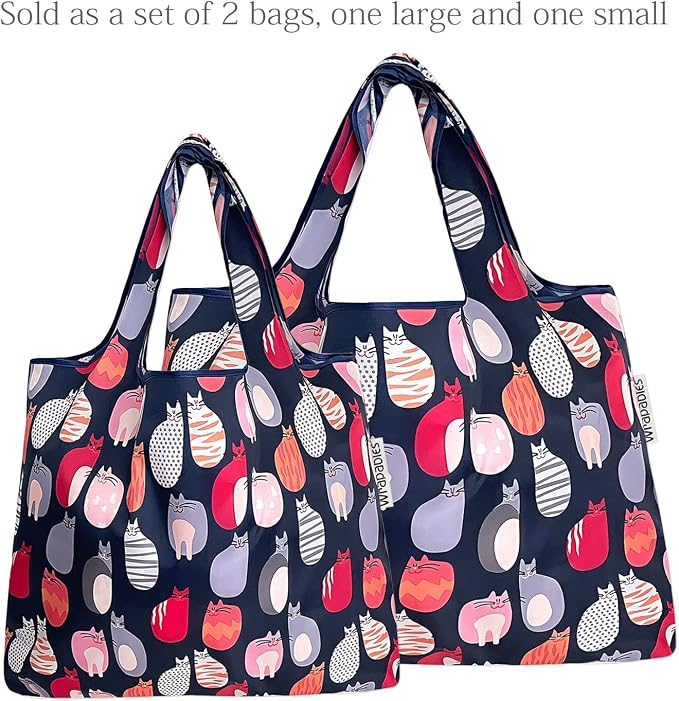allydrew Large Foldable Tote Nylon Reusable Grocery Bags - Image 5
