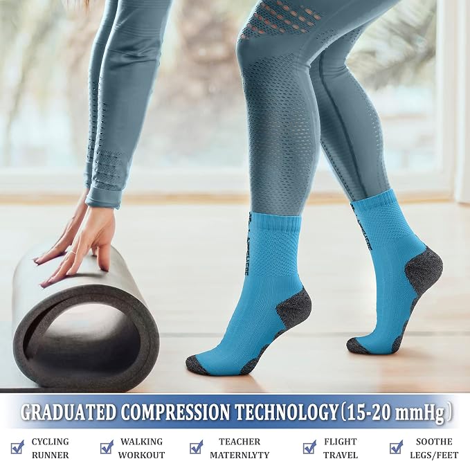 CHARMKING Compression Socks for Women & Men Circulation 15-20 mmHg is Best for Athletic Running Cycling Nurse Daily Wear - Image 3