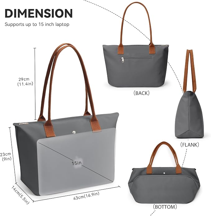 KALIDI Tote Bag for Women Nylon Top-Handle Purse,Large Capacity Shoulder Hobo handBag with Zipper Leisure Foldable Weekend - Image 5