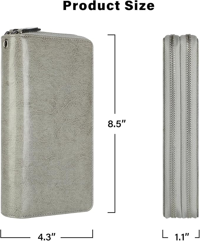 Small Compact Women Wallet RFID Blocking Genuine Leather Bifold Purse with ID Windows - Image 6