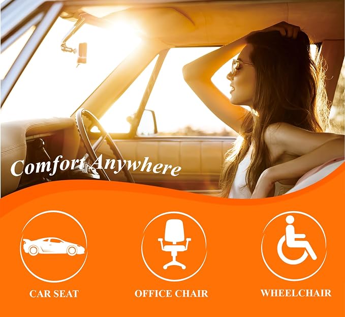 kingphenix Memory Foam Car Seat Cushion for Driving Comfort and Office Use | Coccyx and Lower Back Pressure Relief, Seat Cushion for Car, Truck, SUV, Long Drives and Office Chair, 4D Mesh Classic Black - Image 4