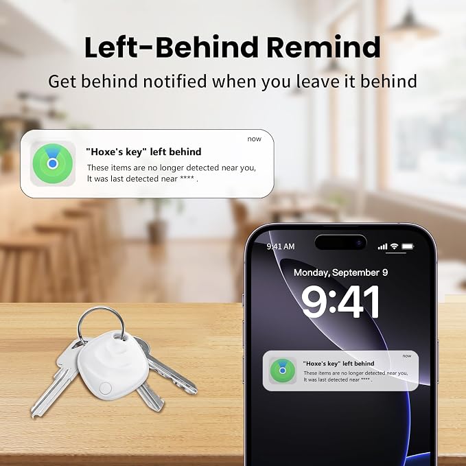 Air Tracker Tags-4 Pack, Smart Bluetooth Tracker Works with Apple Find My (iOS Only), Tracking Tag with Lanyard, Item Finder for Luggage, Key, Suitcases, Replaceable Battery(Not for Android Devices) - Image 4