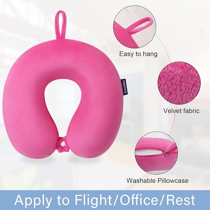Travel Pillow Memory Foam, Comfortable Travel Neck Pillow U Shape, Support Neck and Head to Relieve Fatigue, Portable Neck Pillow Suitable for Planes, Trains, Self-Driving Cars - Image 2