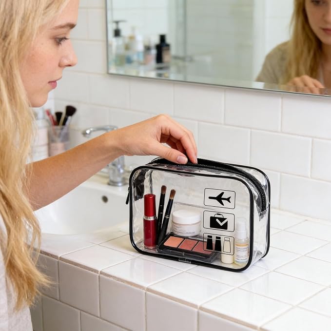 Clear Travel Bags for Toiletry,Makeup Bag-10Pcs, Toiletry Bag | TSA Approved Clear Toiletry Bags,Carry on Airport Airline Compliant Bag,Black,10pack - Image 9