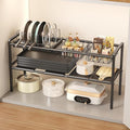 Mustorn Pots and Pans Organizer Under Cabinet, Expandable 2 Tier Under Sink Organizers Storage Adjustable Height Kitchen Pot and Pan Lid Holder Rack with 6 Dividers(4panels,2baskets,1 Pot rack,Black) by MUSTORN