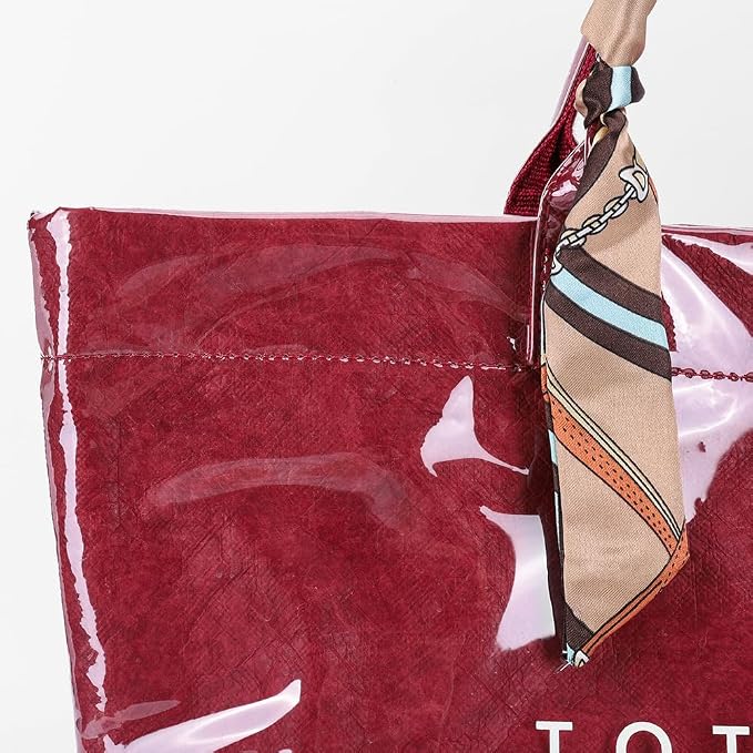 Lushandy PVC Tote Bag for Women Jelly Beach Bag Top Handle Hobo Handbag | Water-Resistant, Wipe Clean, Lightweight - Image 2