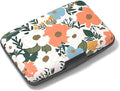 Rimilak Aluminuml Credit Card Holder,Orange Flower | Mini Credit Card Wallet RFID Blocking Slim Metal Hard Case for Women Men by Rimilak