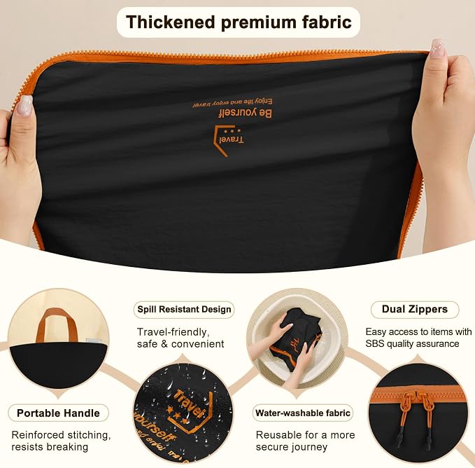 Packing Cubes for Travel, Various Sizes Luggage Organizer Bags Travel Cubes with Double Zipper, Durable Space Saver Bags Travel Essentials (5 Set, Black) - Image 3