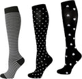3 Pairs Compression Socks for Women 15-20 mmHg, Circulation Support for Nurses Pregnancy Running Hiking, Varicose Veins, Travel Flight by Kacizes