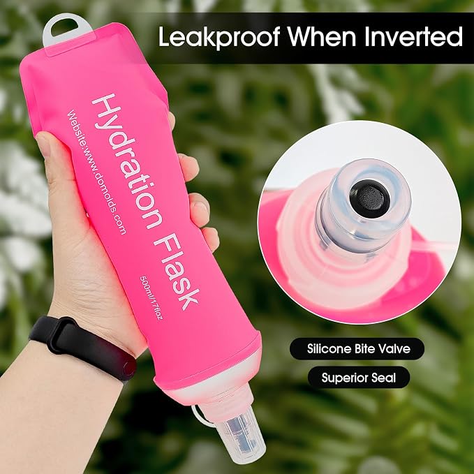 GUYI GYGYL Soft Flask, Collapsible Water Bottle for Sports, 500ml Pink | TPU Collapsible Water Bottle for Hydration Pack, Running Vest, Leak-Proof Folding Bottle for Hiking Cycling Climbing Jogging - Image 7