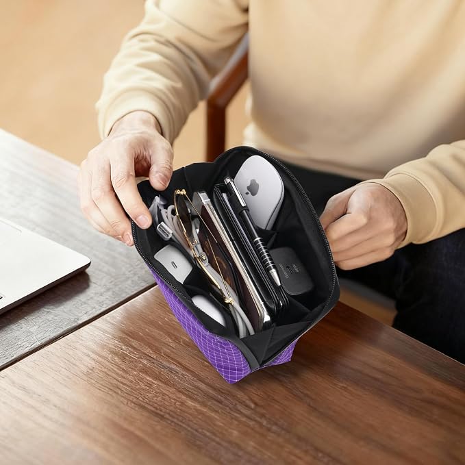 simtoper Small Electronics Organizer Travel Case – Slim Travel Cable Pouch for Small Tech Accessories, Cords, Chargers, Earbuds – Lightweight Mini Tech Bag for Backpack, Business, Travel - Image 6