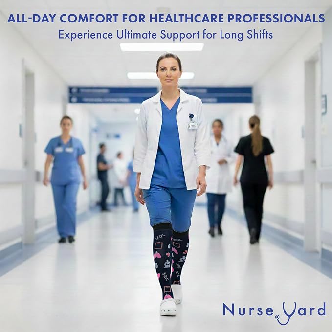 Compression Socks for Nurses - Women & Men - 20-30mmHg Graduated Compression, For Medical Staff, Athletes - 1 Pair - Image 6