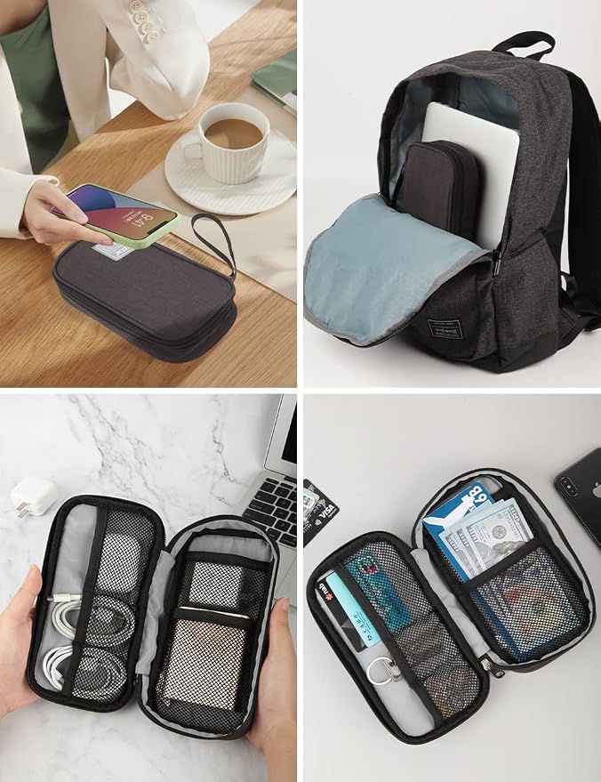 GOX Tech Pouch Accessories Case Organizer for Travel Small Electronics Bag | Cord Organizer for Travel, Electronics travel Organizer Travel Case, Mouse and Charger Pouch - Image 7