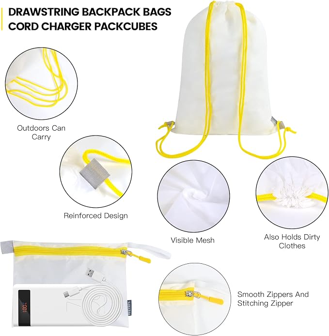 PFEYRPK Lightweight Compression Packing Cubes for Suitcases, Compressible Expandable Travel Packing Organizer with Clear Toiletries and Backpack Bag, Travel Essentials for Carry on Luggage 7 Set - Image 5